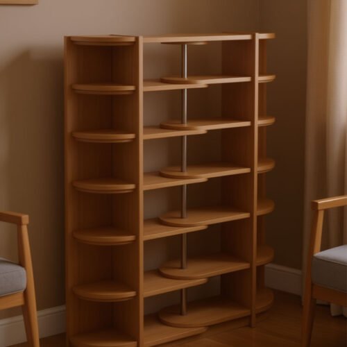 Elegant Rotating Corner Bookshelf - Image 2