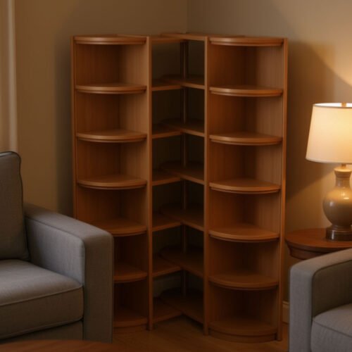 Elegant Rotating Corner Bookshelf - Image 4